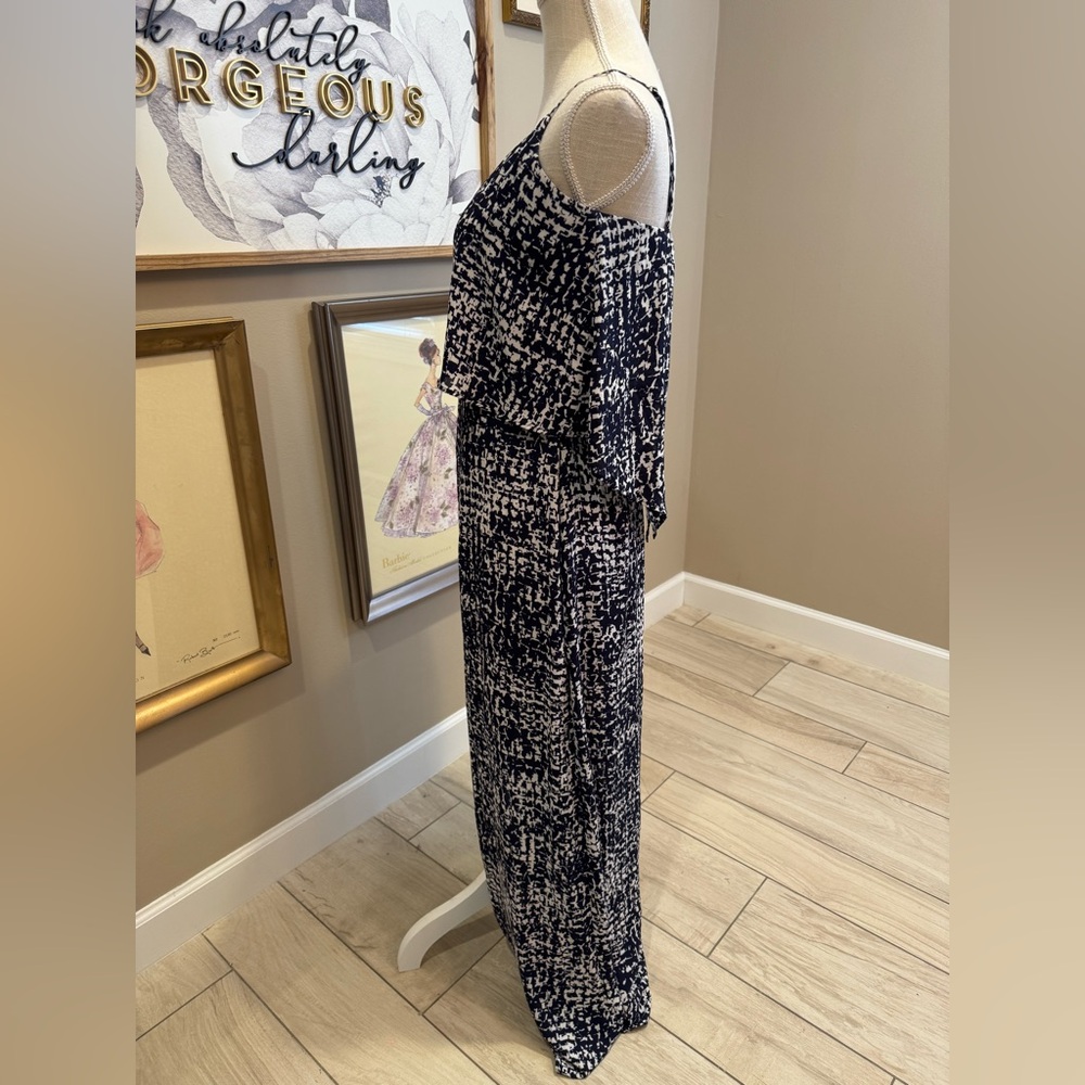WHBM Navy and White Maxi Dress - Picture 3 of 8